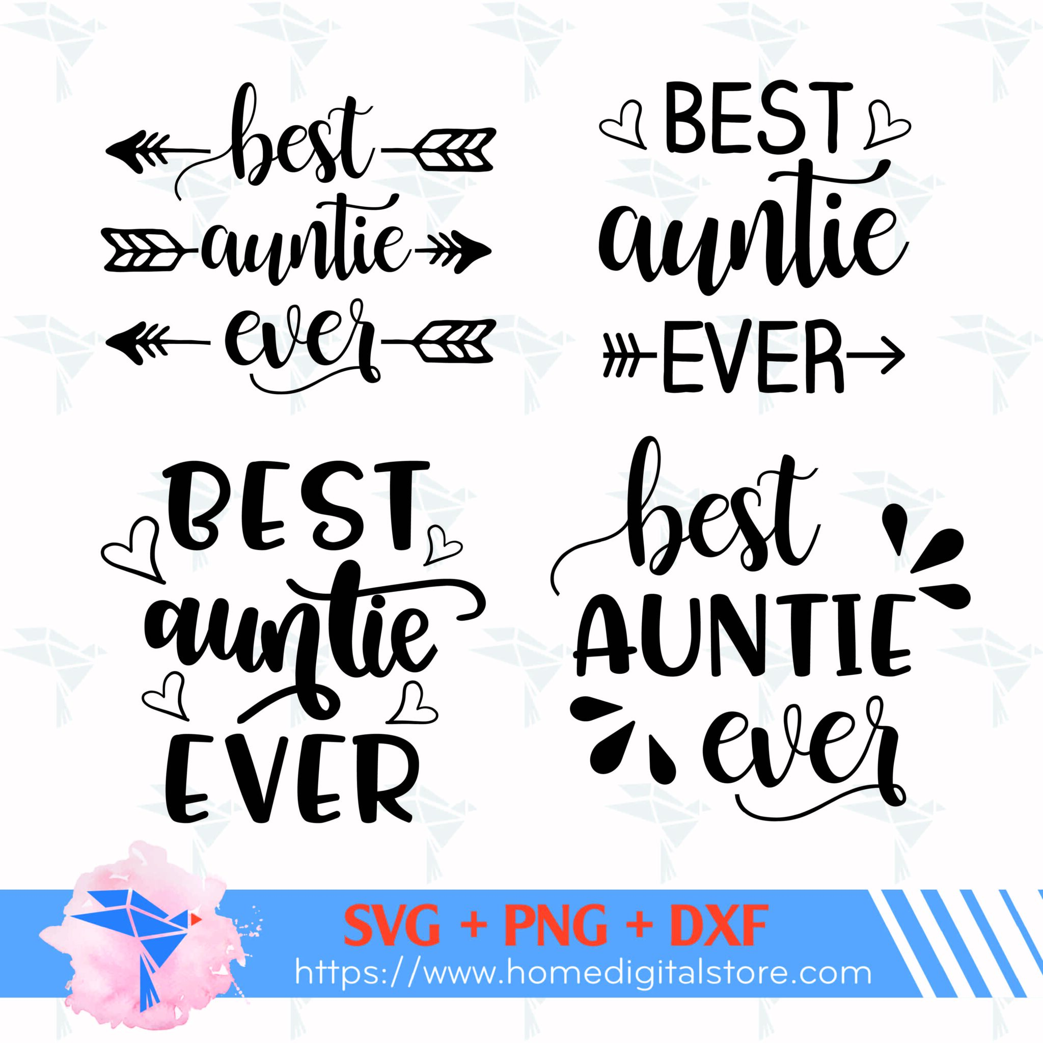 Best Auntie Ever Svg Png Dxf