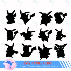 Pikachu Silhouette Svg Png Dxf