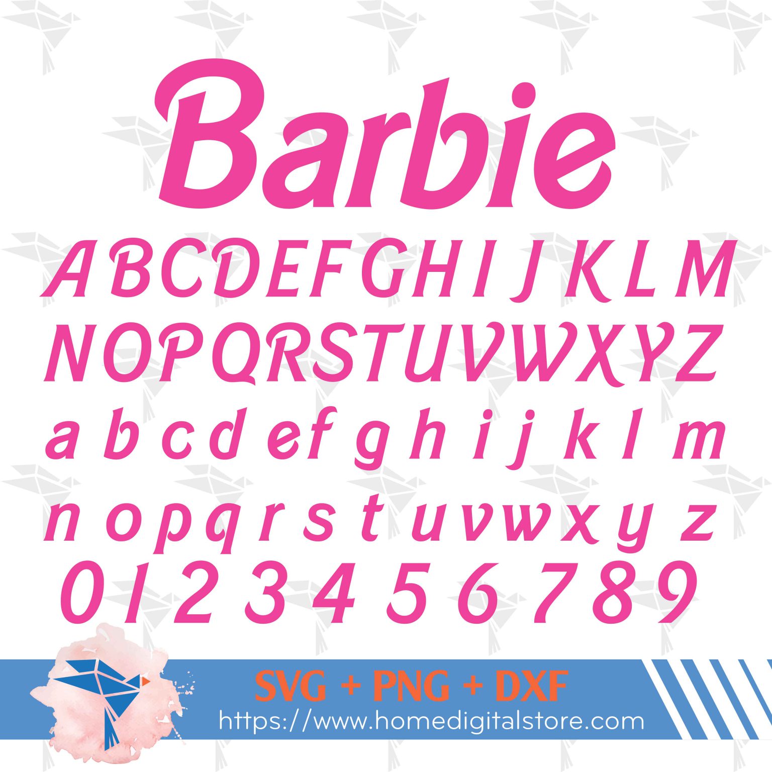 Barbie Font SVG PNG DXF