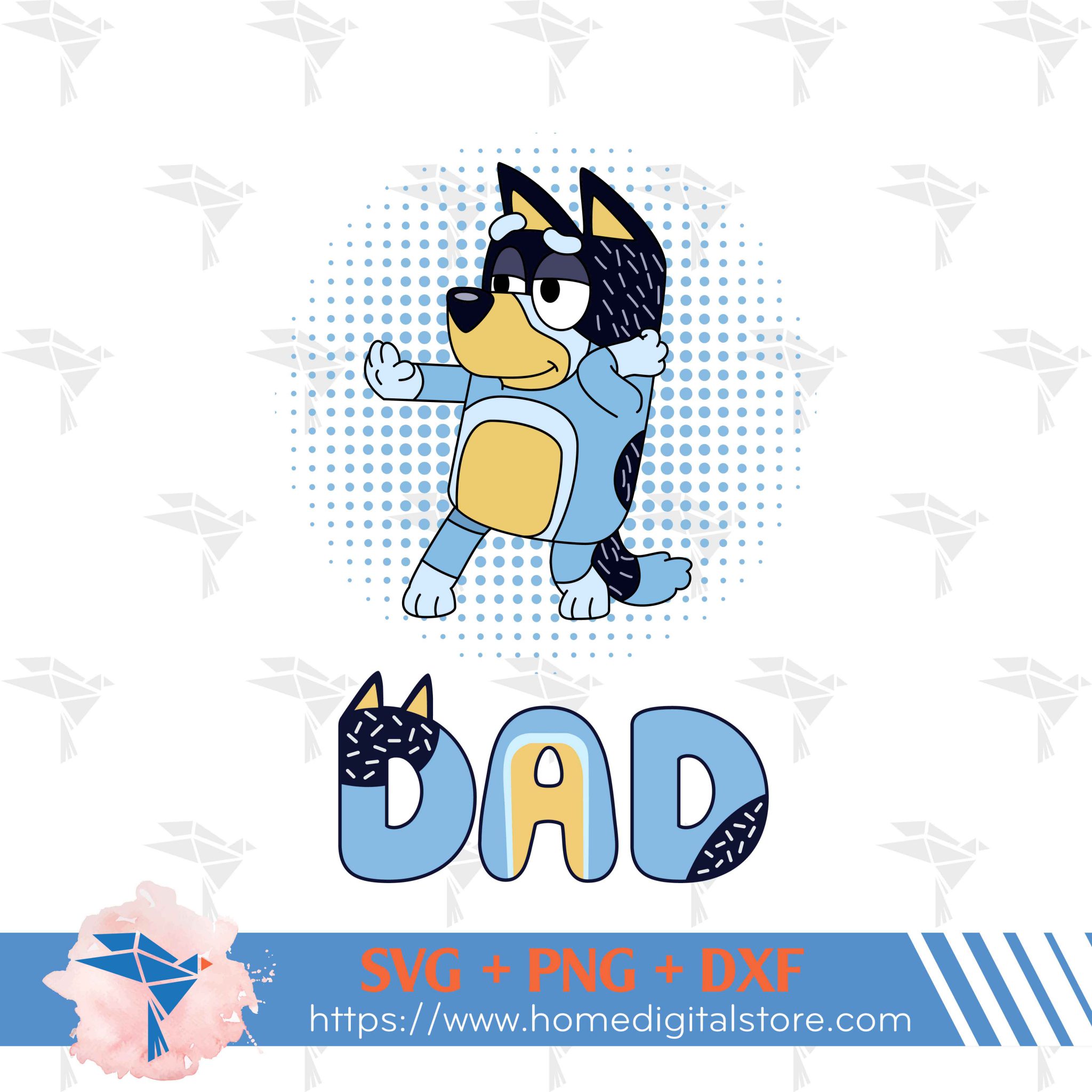 Bluey Dad Svg Png Dxf