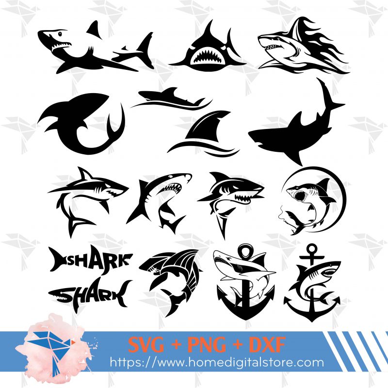 Shark Silhouette Svg Png Dxf