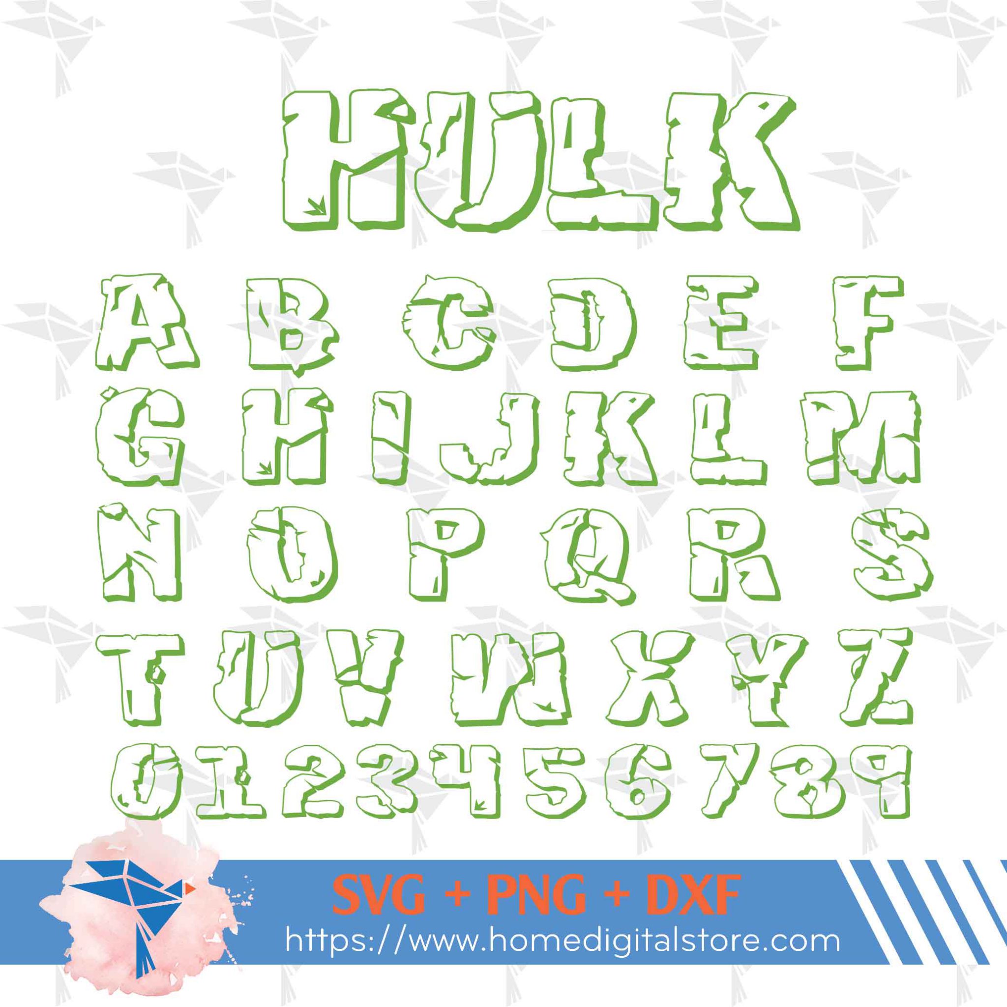 Hulk Font Svg Png Dxf