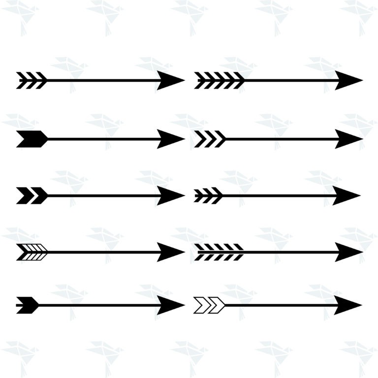 Arrow Silhouette SVG, PNG, DXF for Cutting, Printing, Designing or more