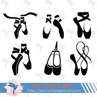 Ballet Shoes SVG, PNG, DXF