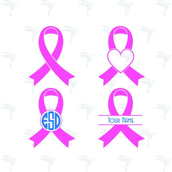 Ribbon Cancer Monogram