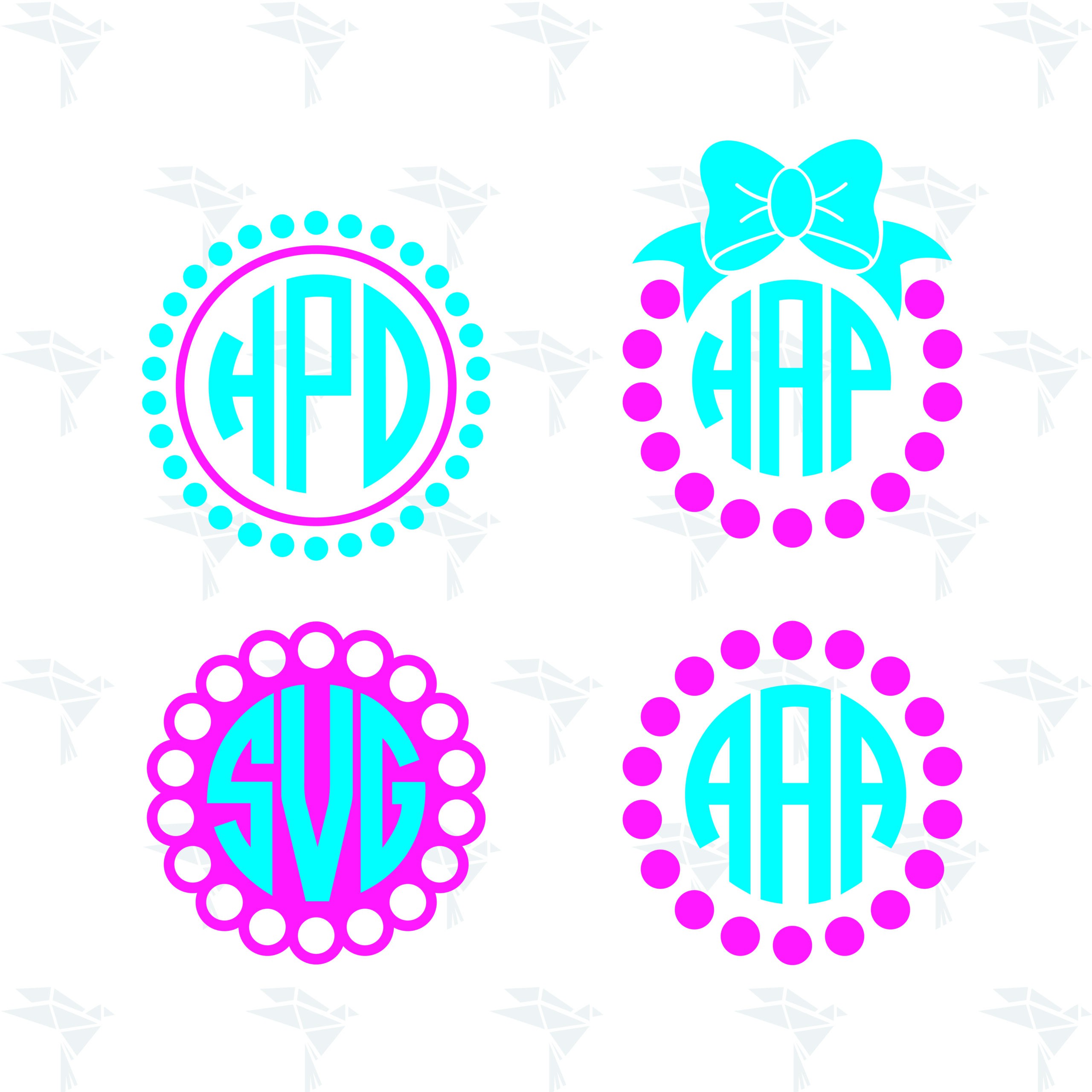 Dot Circle Monogram SVG, PNG, DXF. Instant download files for Cricut Design  Space, Silhouette, Cutting, Printing, or more