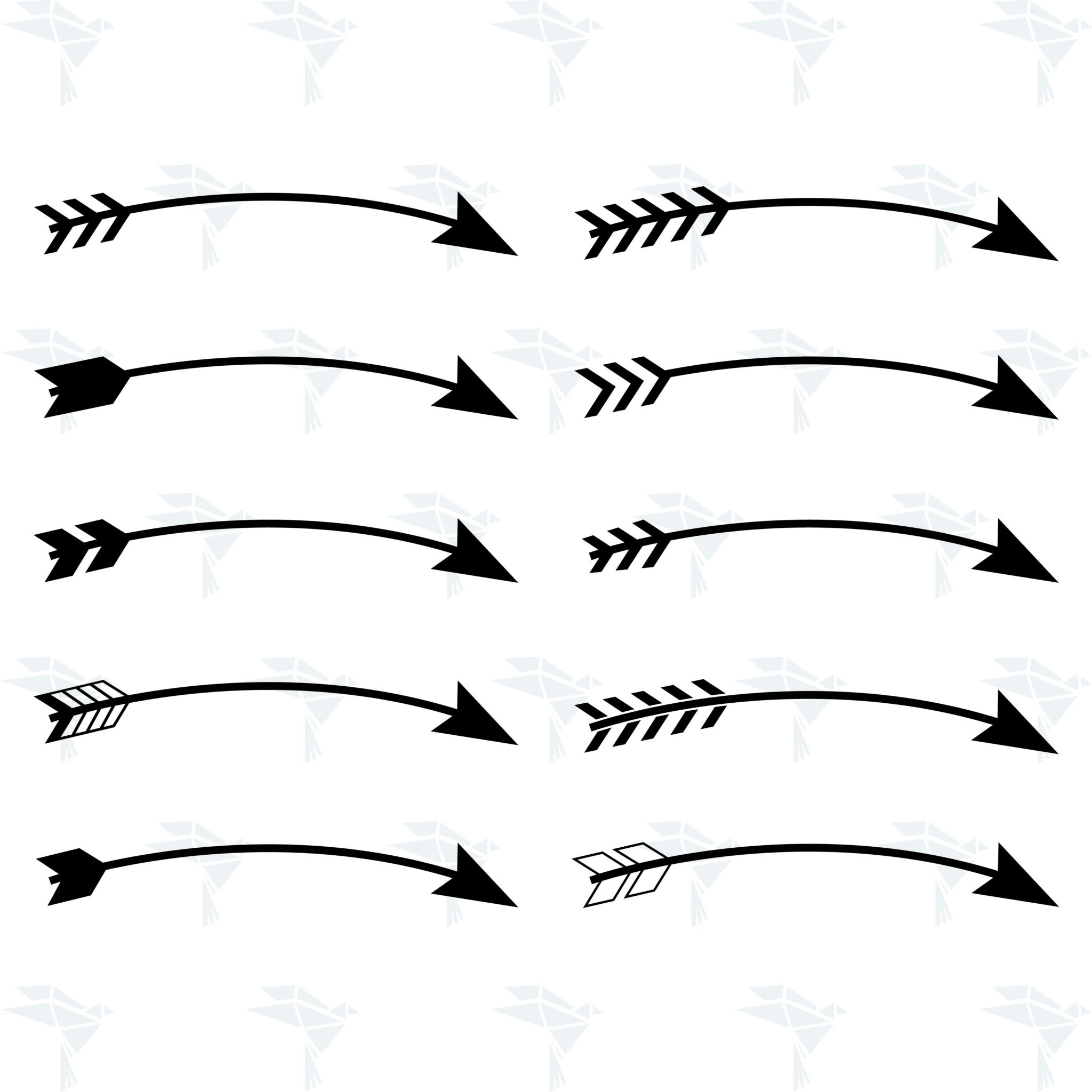 Curved Arrow SVG, PNG, DXF for Cutting, Printing, Designing or more