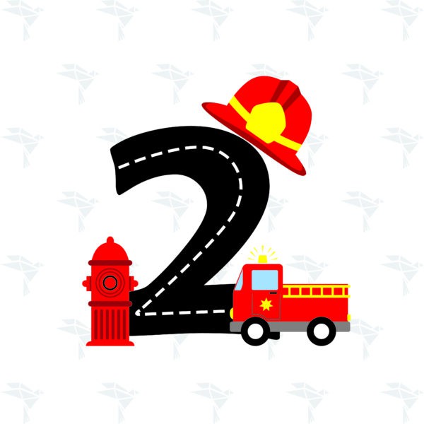 Kids Fire Truck 2nd Birthday