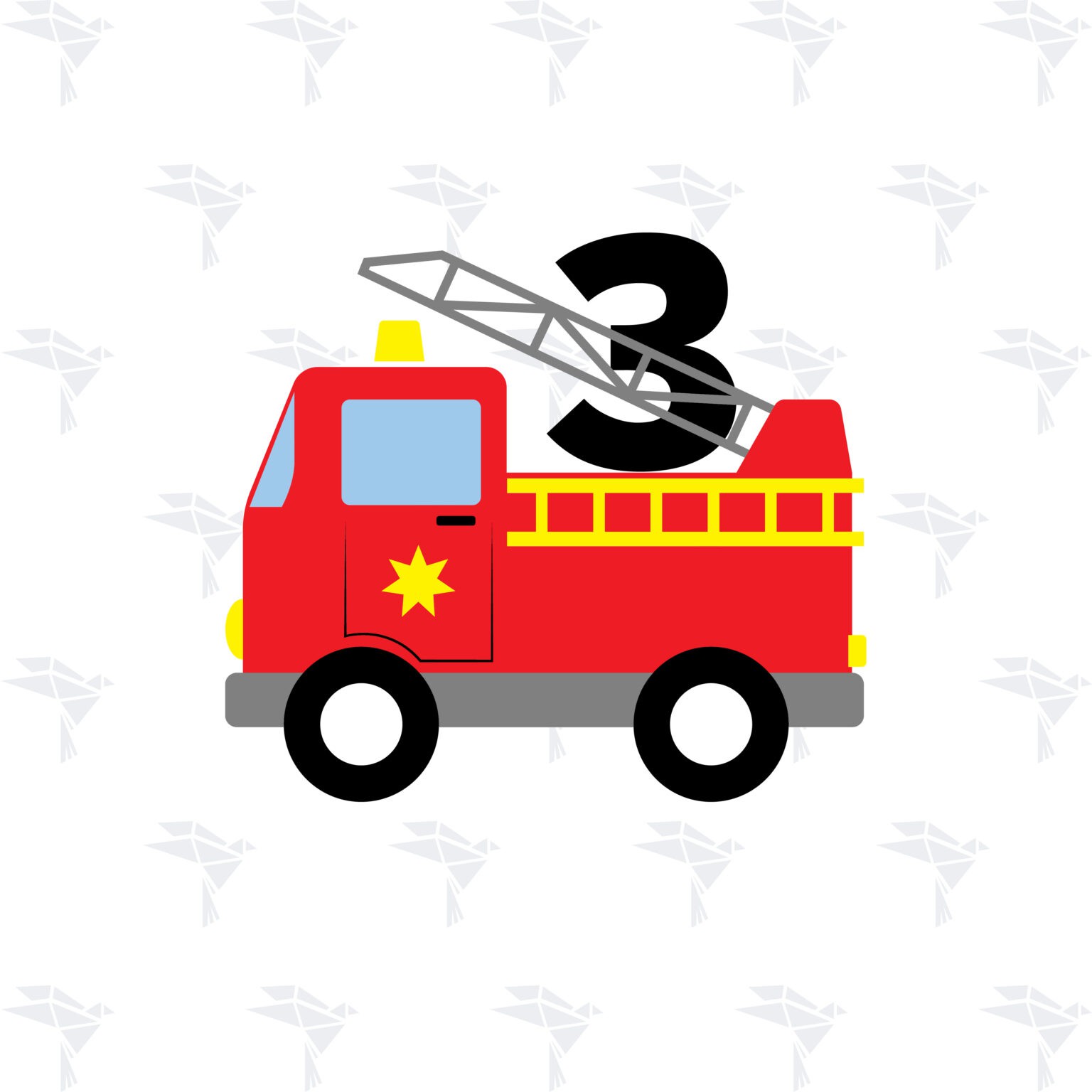 Kids Fire Truck 3rd Birthday SVG for Cutting, Printing, Designing or more