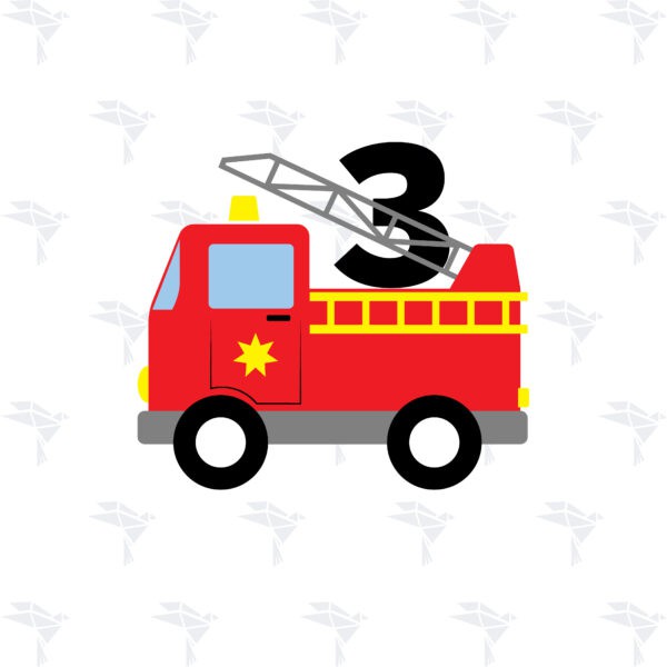 Kids Fire Truck 3rd Birthday