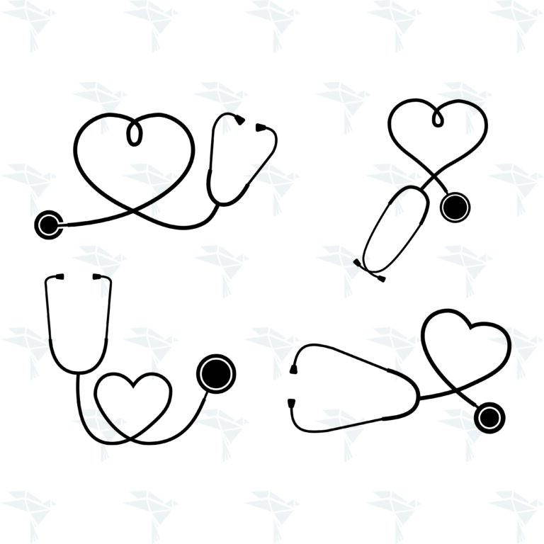 Heart Stethoscope SVG, PNG for Cutting, Printing, Designing or more