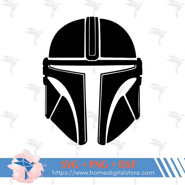 Mandalorian Helmet Free SVG, PNG, DXF