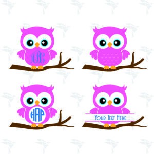 Owl Monogram SVG