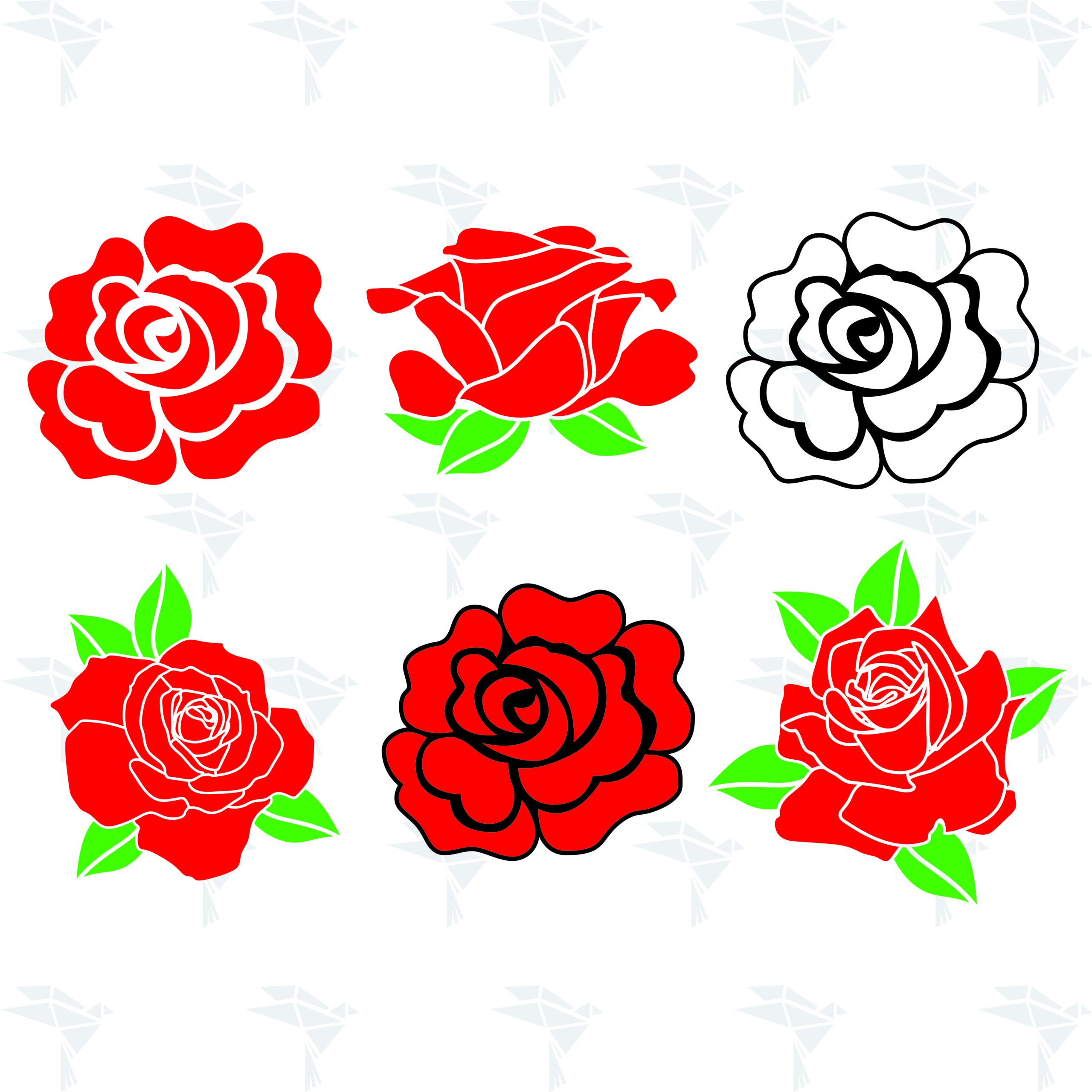 Rose Svg Rose Silhouette Rose Vector Rose Cut File 