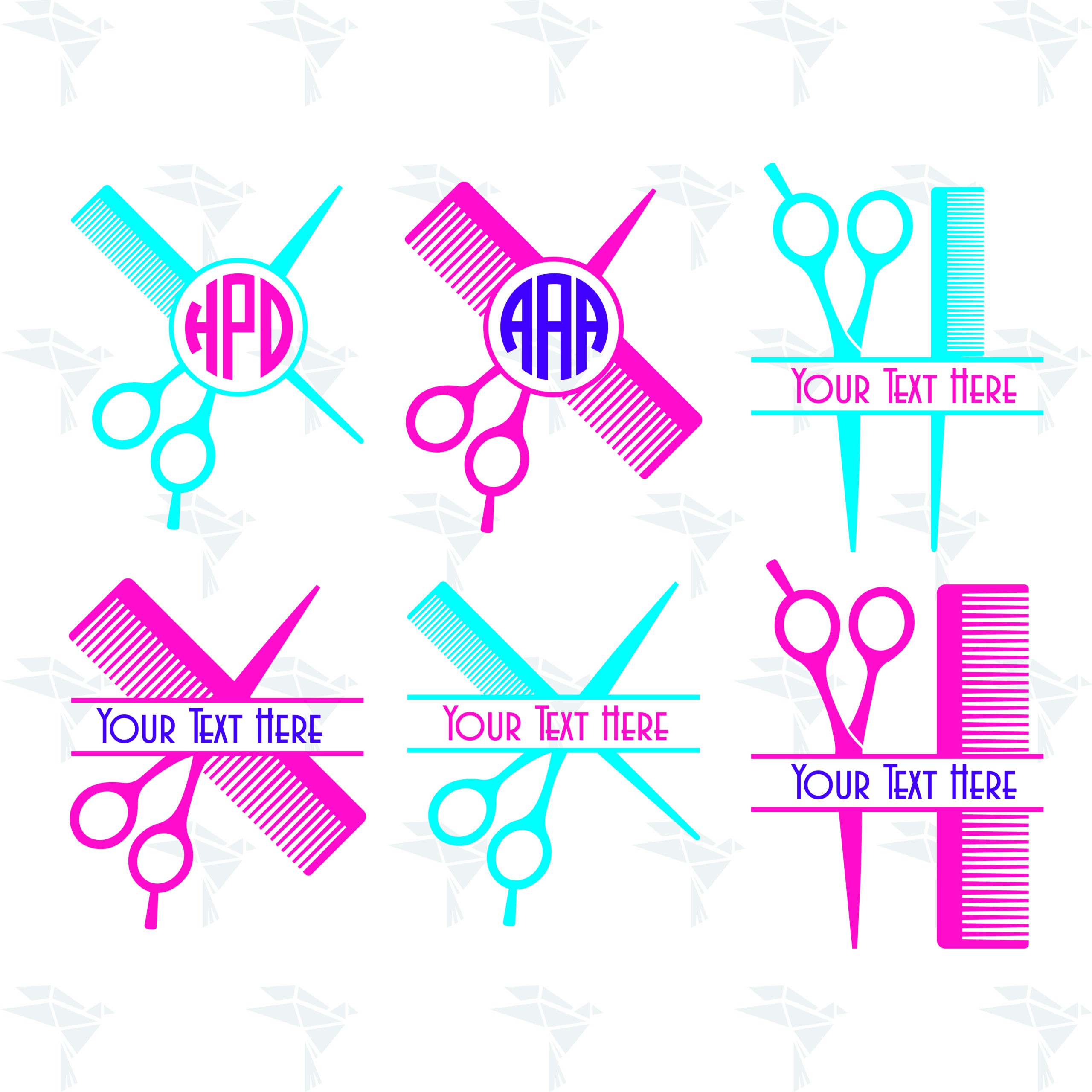 Premium Vector | Girl with curls of hair scissors and comb