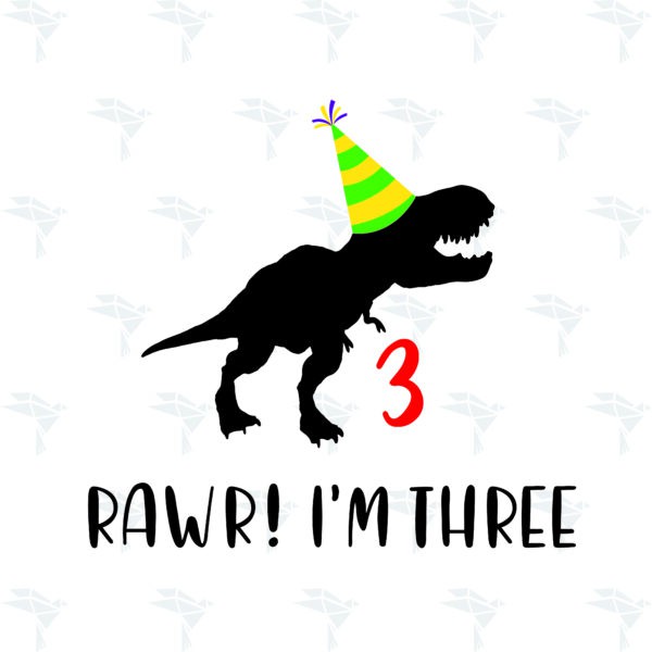 RAW I'm 3 Birthday T Rex