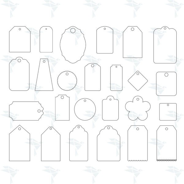 Tag Outline SVG, PNG, DXF for Cutting, Printing, Designing or more