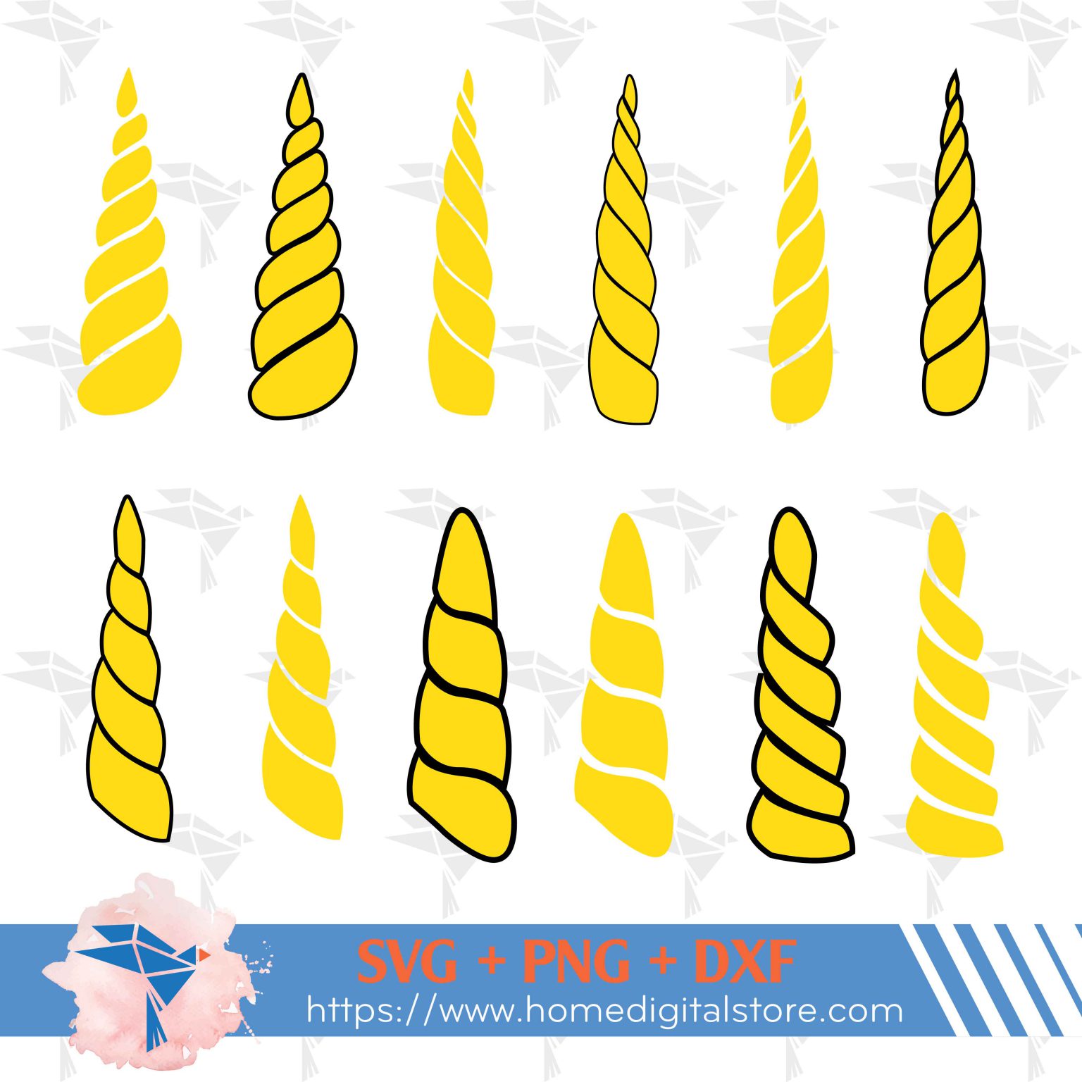 Unicorn Horn SVG, PNG, DXF