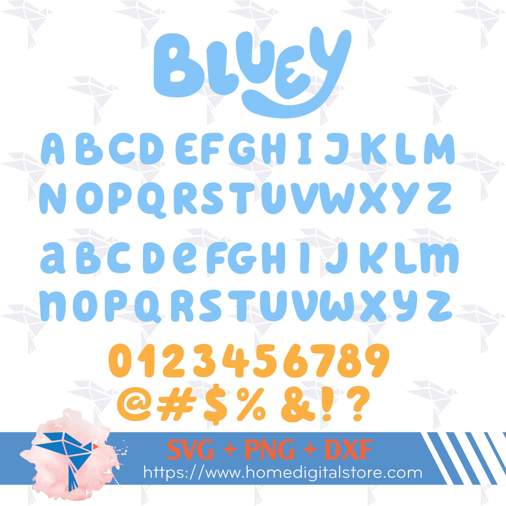 Bluey Alphabet SVG, PNG, DXF