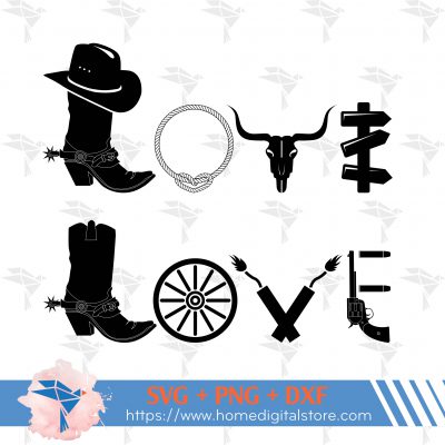 Love Cowboy SVG, PNG, DXF