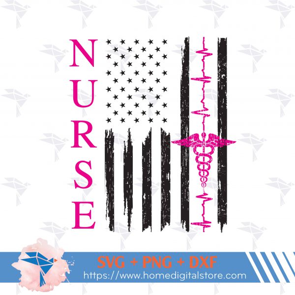 Nurse US Flag SVG, PNG, DXF