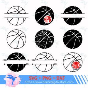 Split Basketball SVG, PNG, DXF