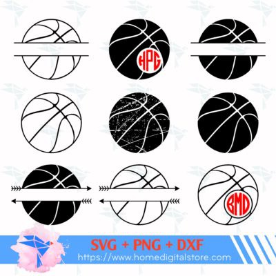 Split Basketball SVG, PNG, DXF