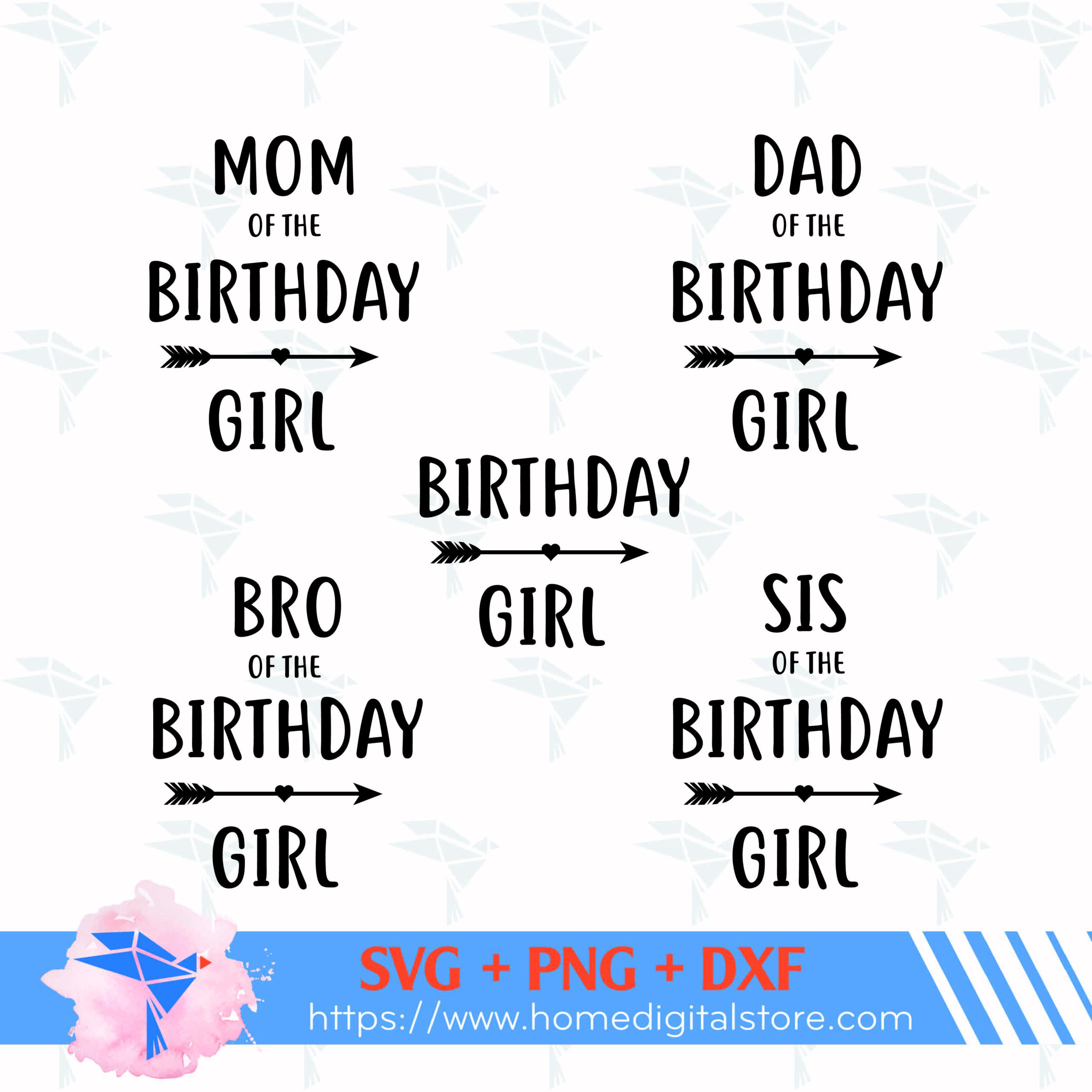 Birthday Girl SVG, Birthday SVG, Baby Girl SVG Cut table Design,svg,dxf,png  Use With Silhouette Studio & Cricut_Instant Download