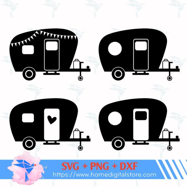 Camper SVG, PNG, DXF for Cutting, Printing, Designing or more