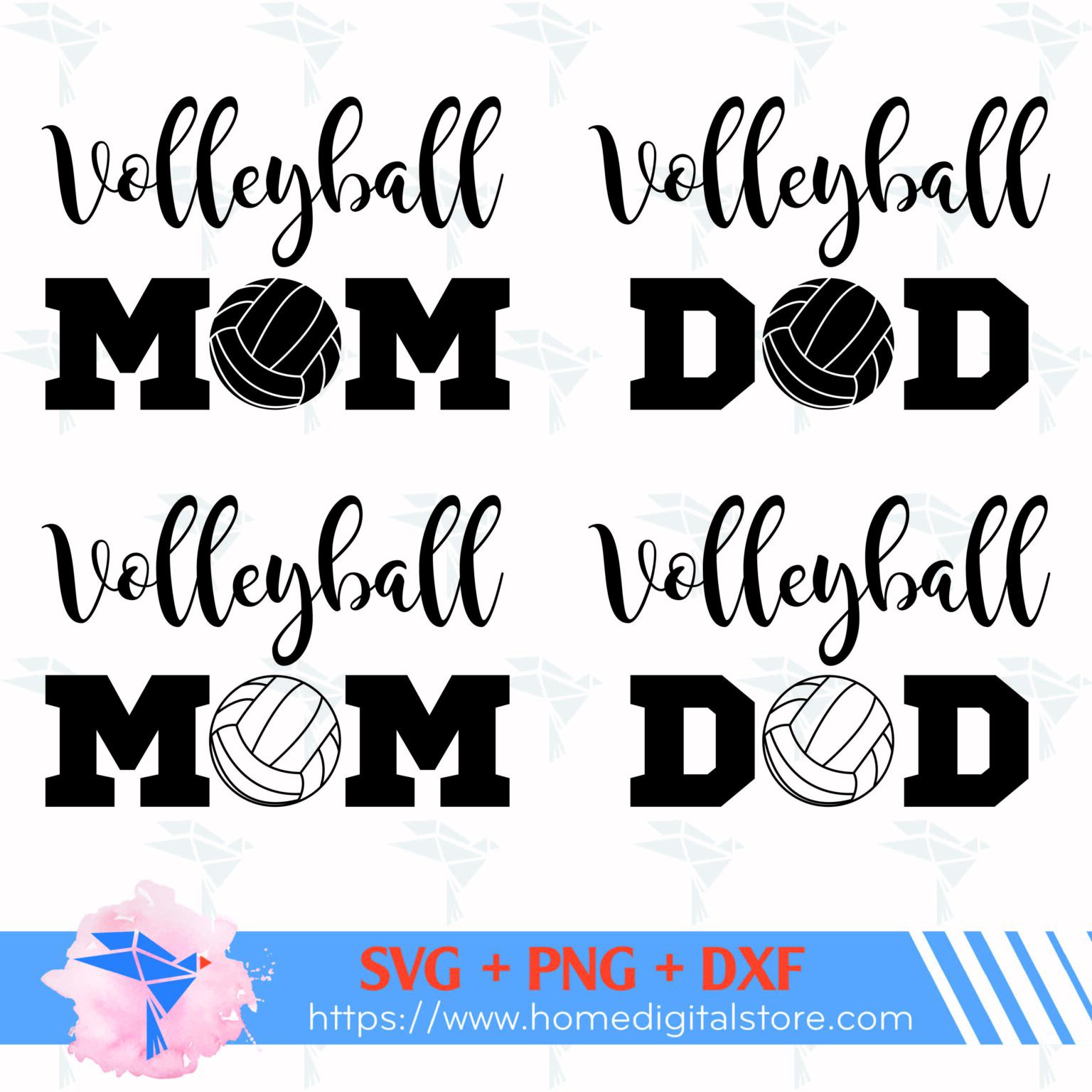 Volleyball Family SVG, PNG, DXF