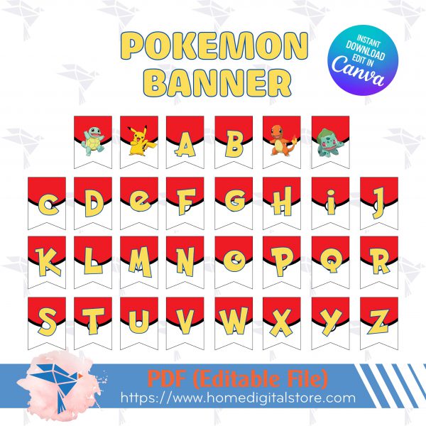 Pokemon Birthday Banner