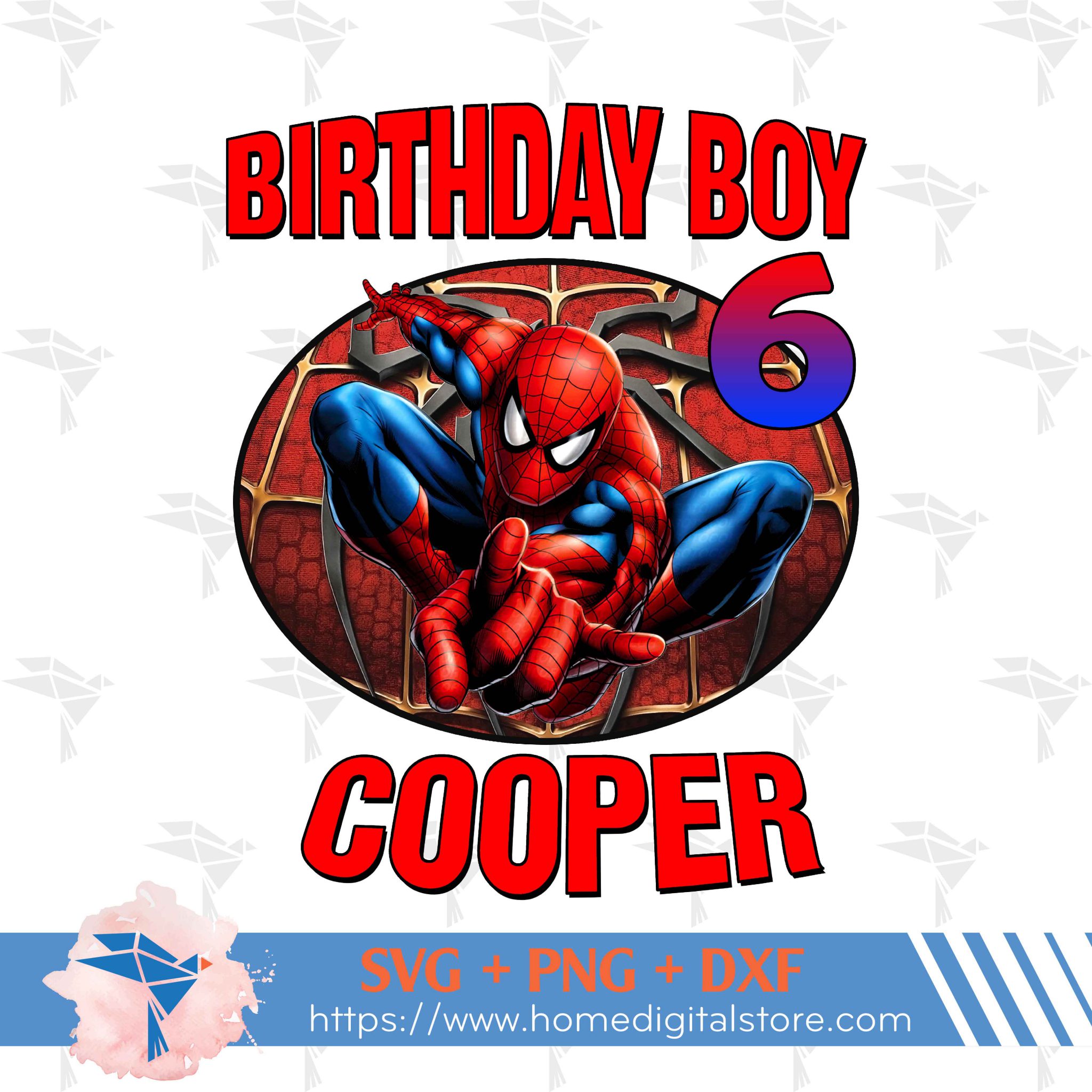 Birthday Boy Spiderman Png, Dxf