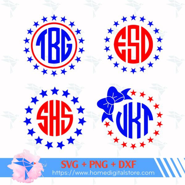 Stars Circle Monogram