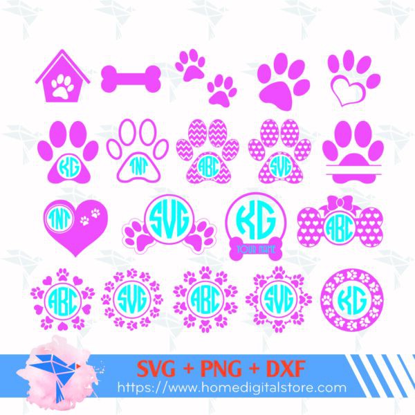 Dog Paw Monogram