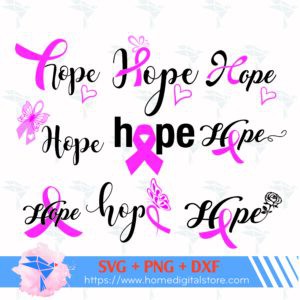 Hope Cancer SVG, PNG, DXF