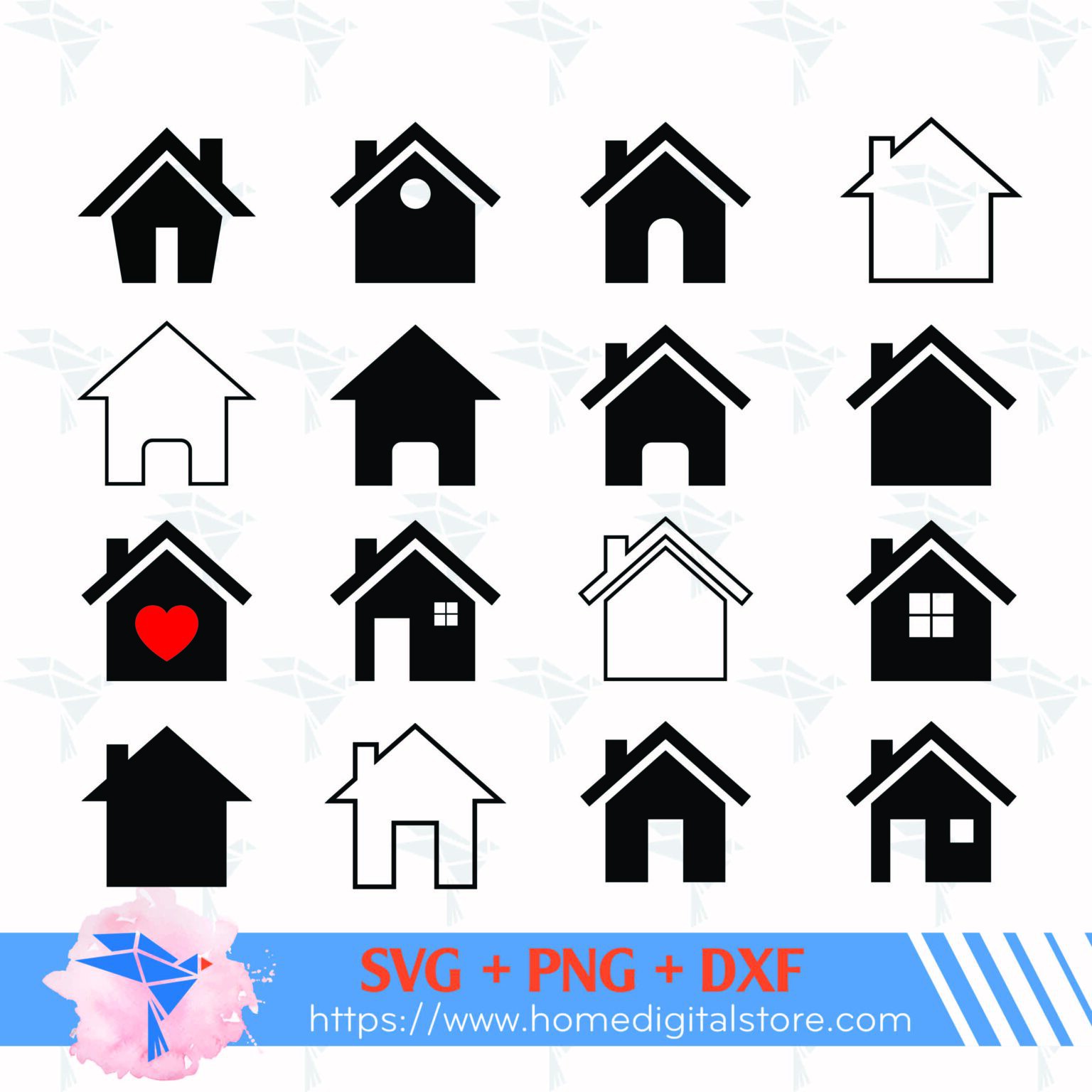 House SVG, PNG, DXF