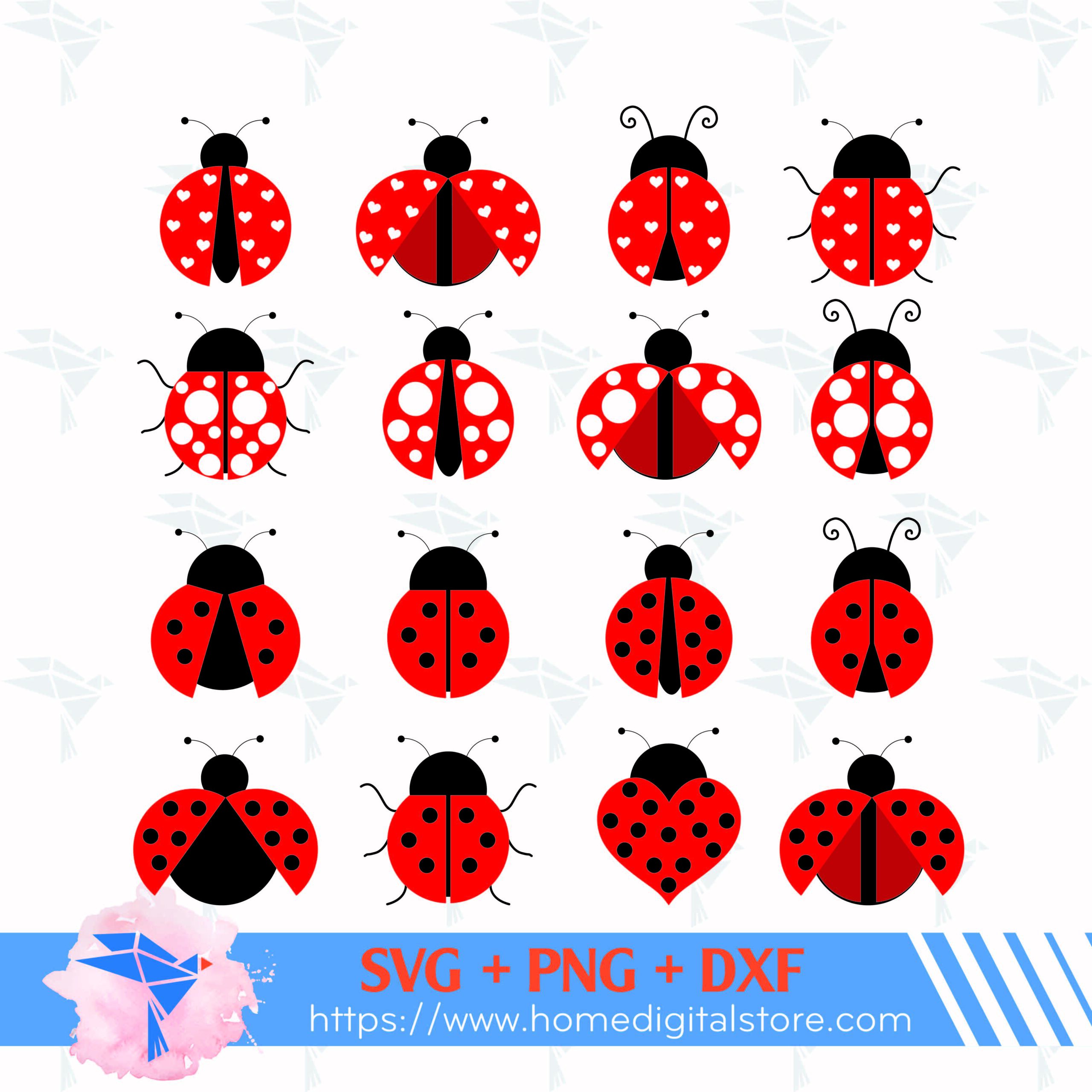 Lady Bug SVG, PNG, DXF. Instant download files for Cricut Design Space,  Silhouette, Cutting, Printing, or more