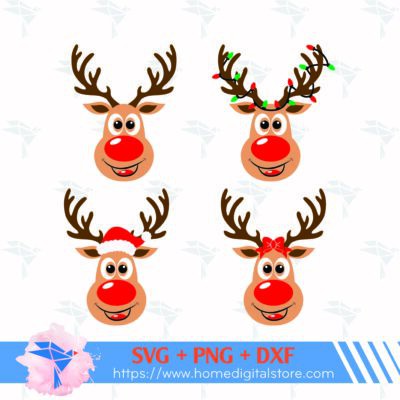 Reindeer SVG, Reindeer Christmas SVG, Christmas Cut Files, Christmas