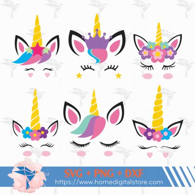 Unicorn Face SVG PNG DXF   Unicorn 1 400x400 