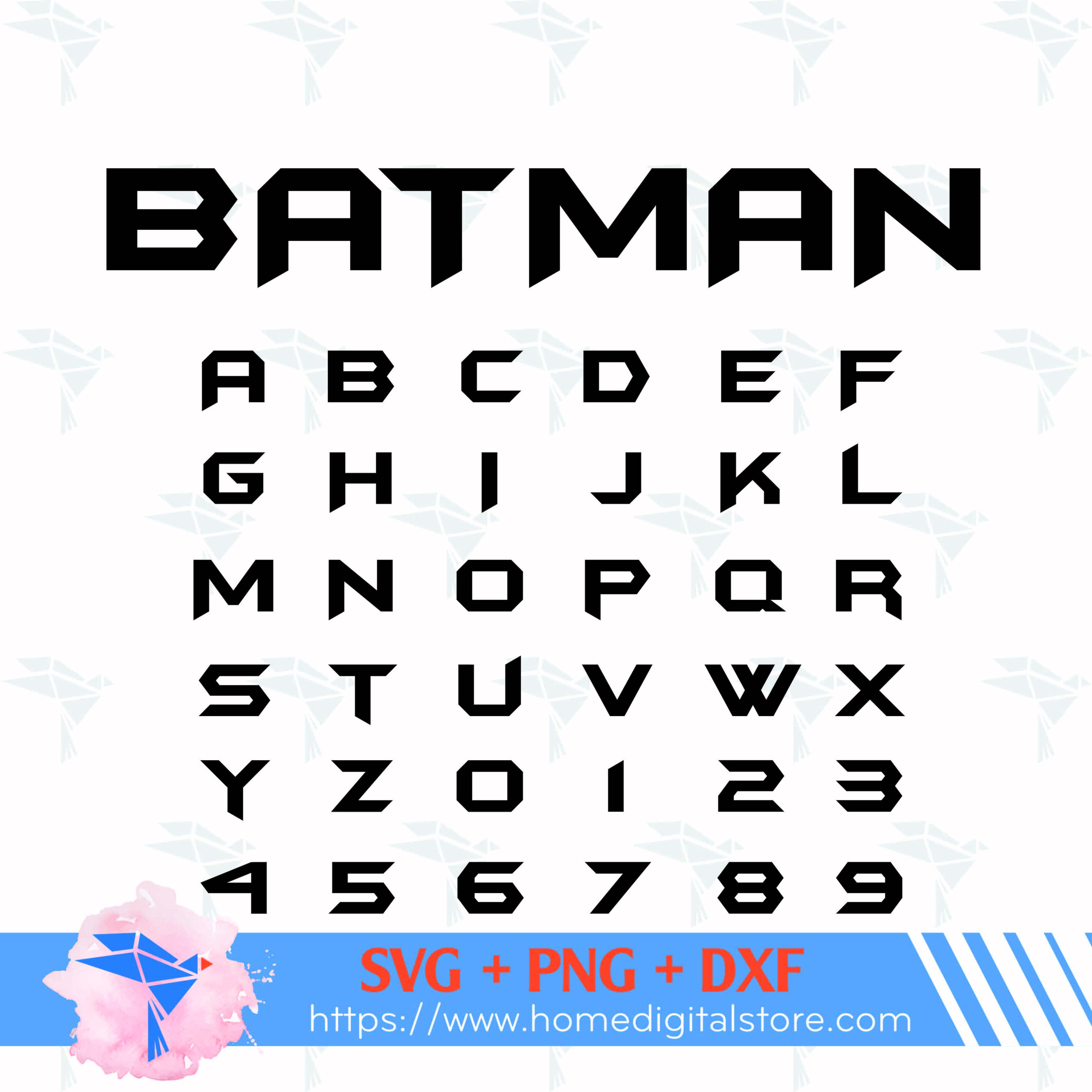 Batman Font SVG, PNG, DXF for Cutting, Printing, Designing or more