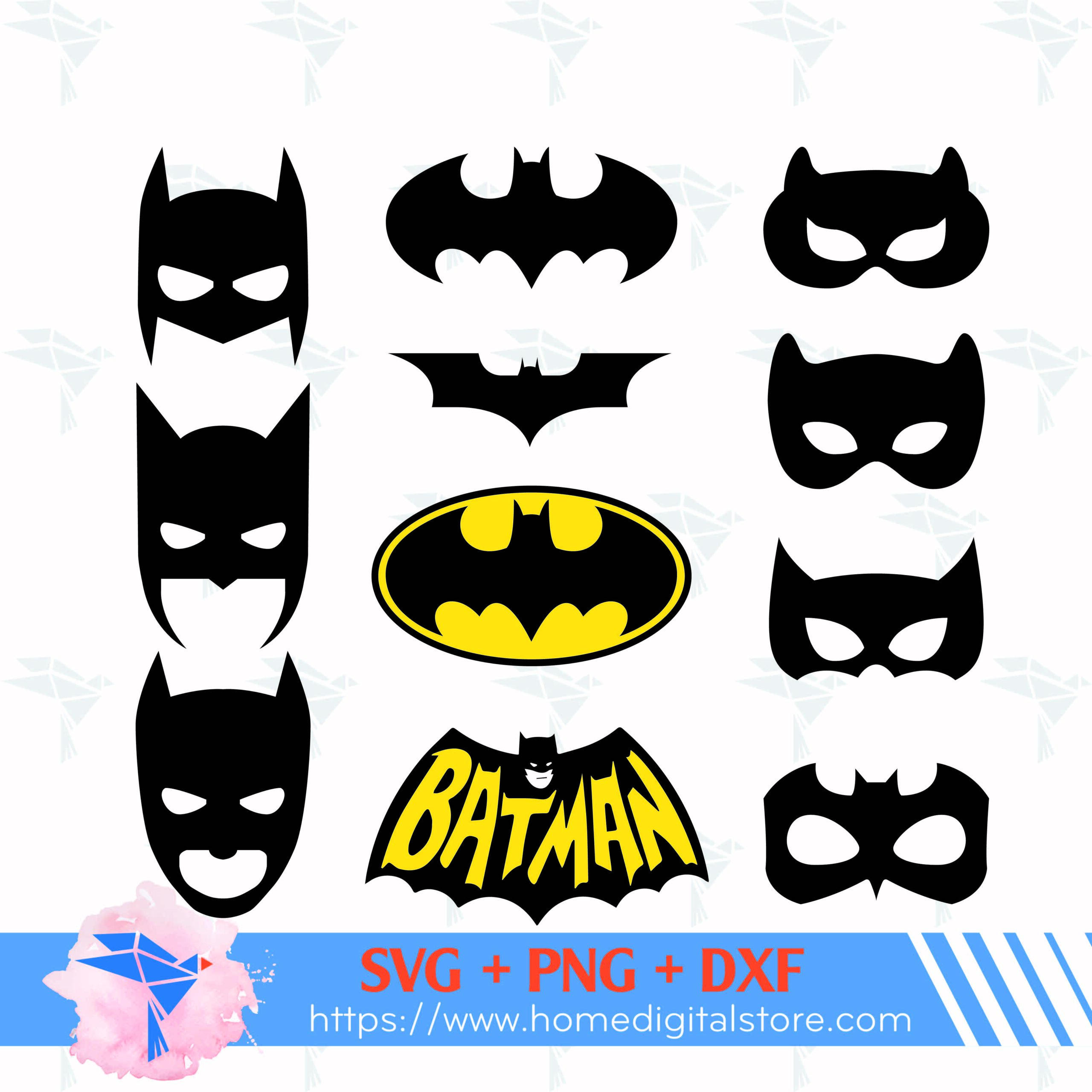 Batman Mask SVG, PNG, DXF