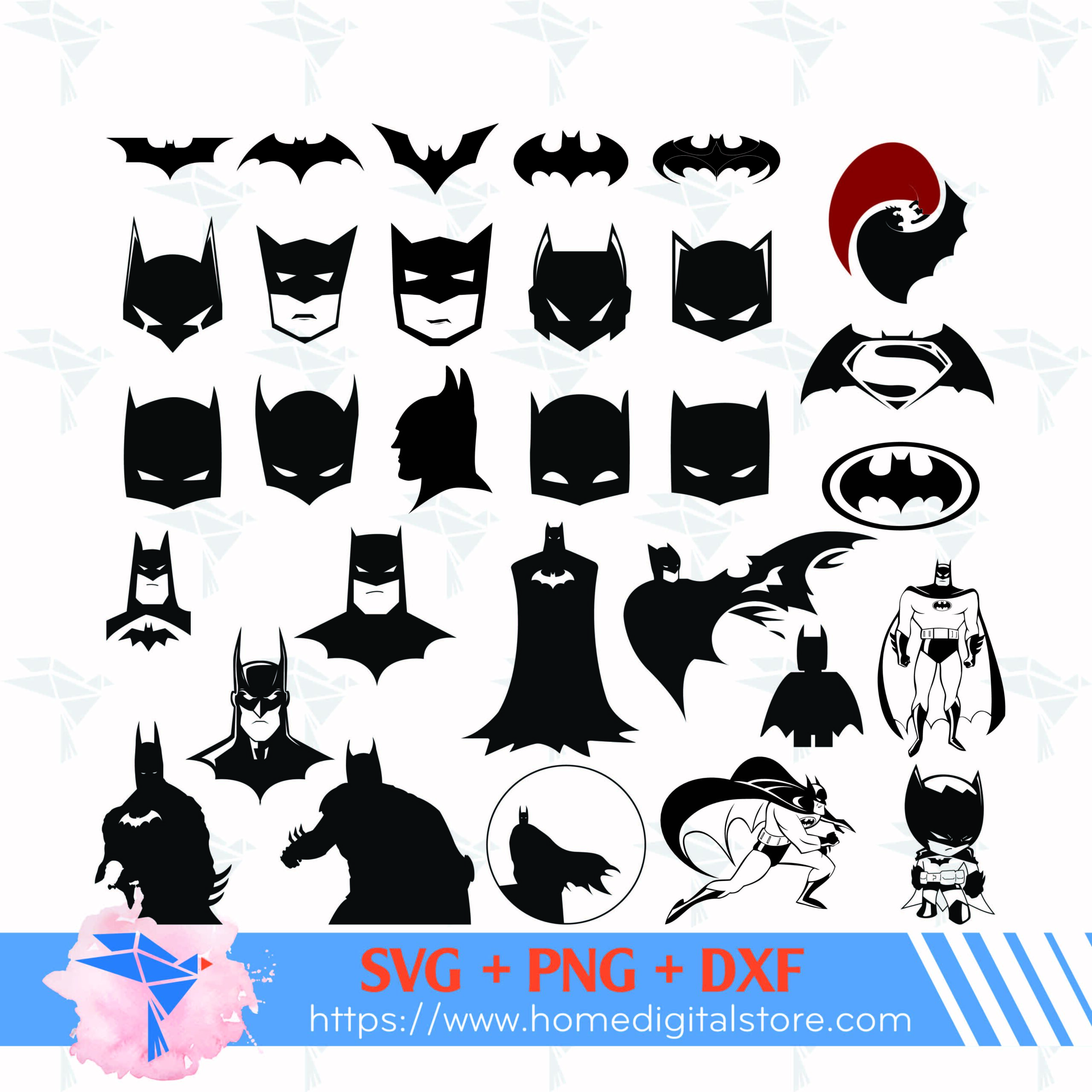 Batman Silhouette SVG, PNG, DXF