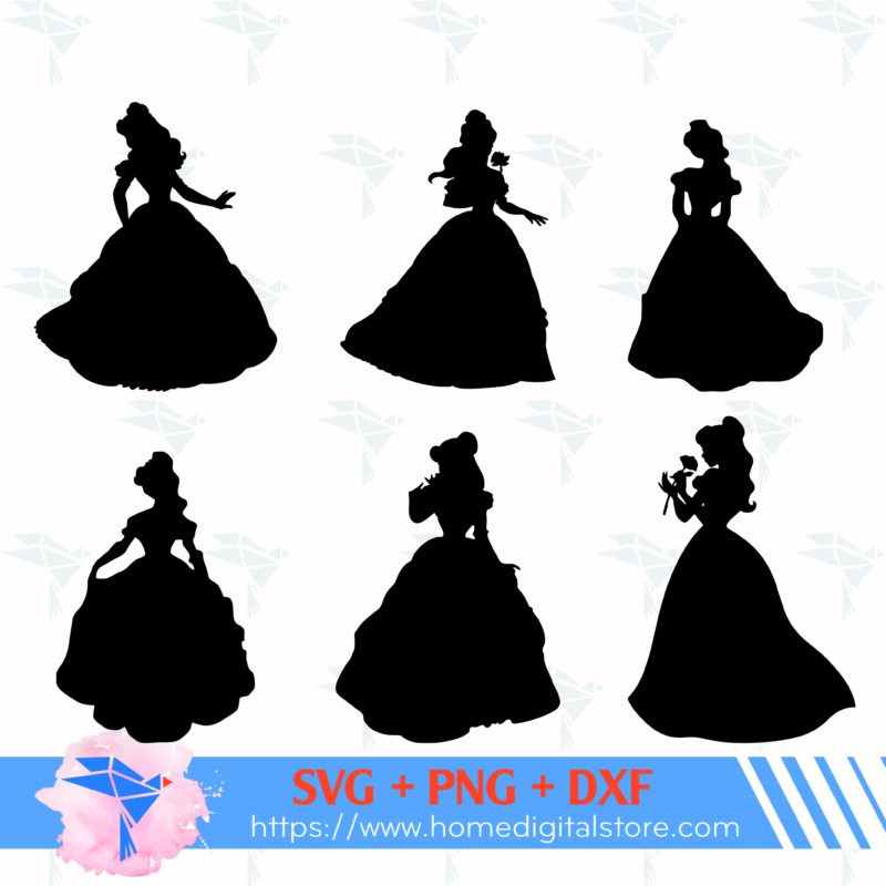 Belle Silhouette SVG, PNG, DXF