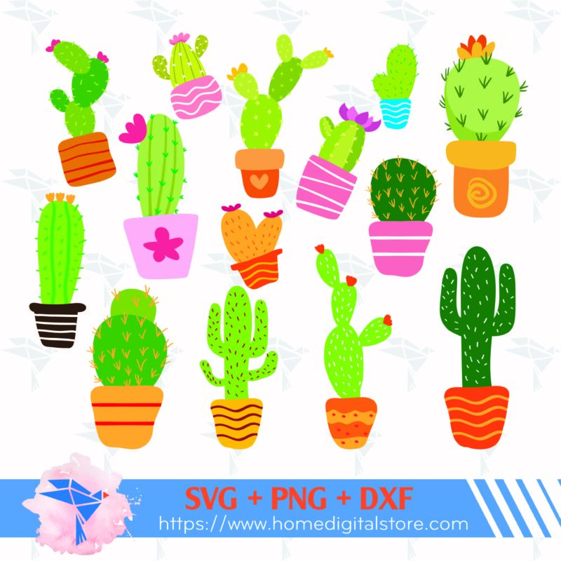 Cactus Outline SVG, PNG, DXF