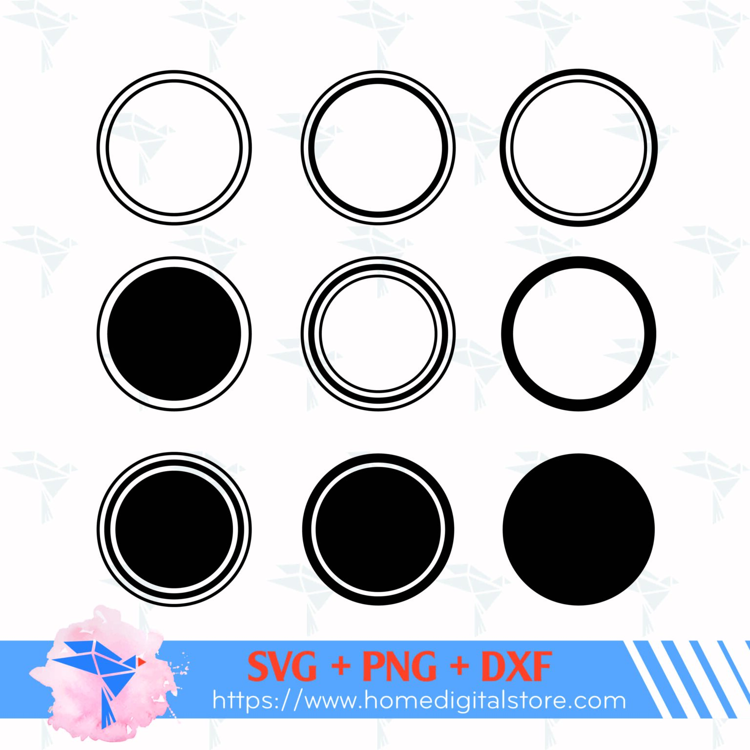 Circle Shape SVG, PNG, DXF