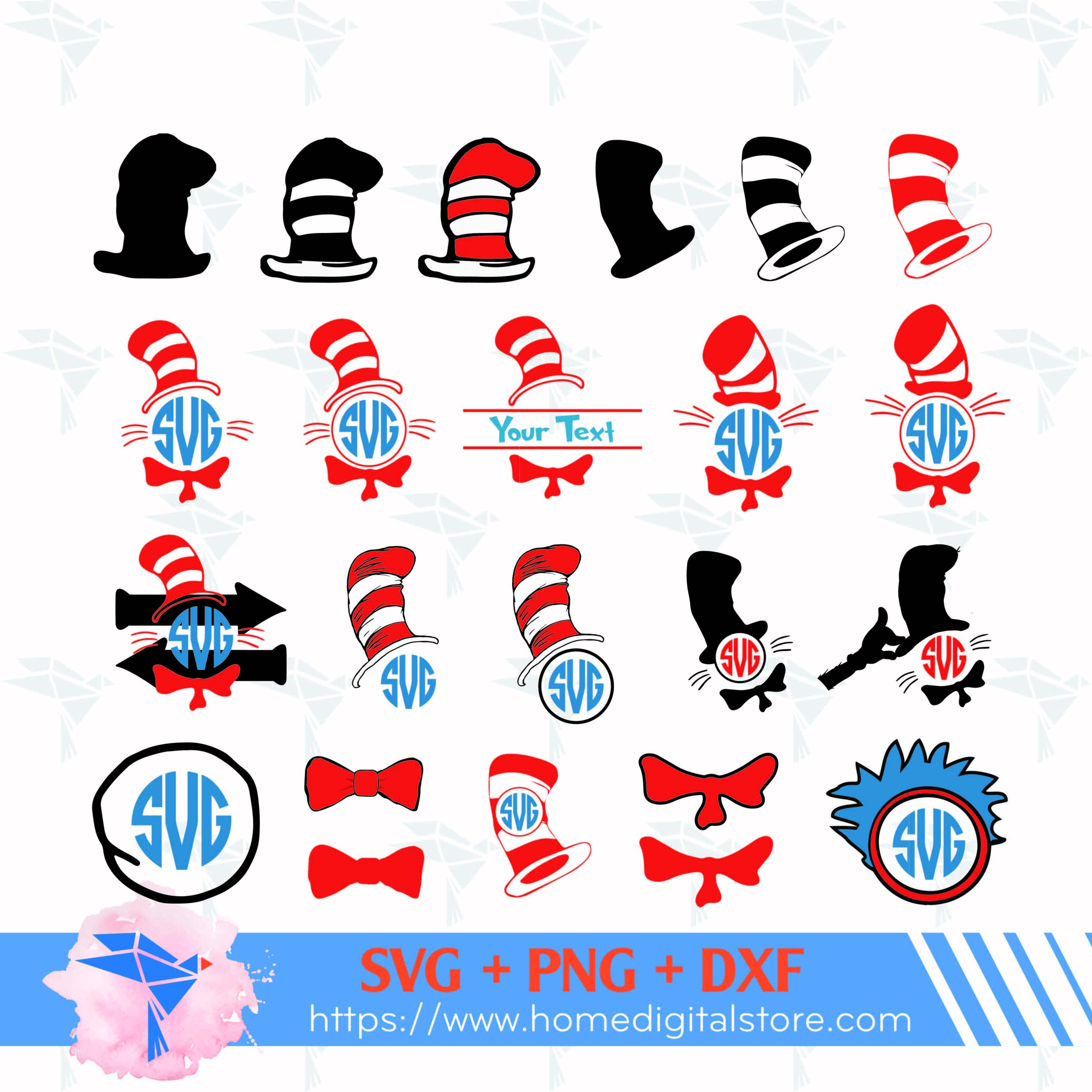 Blue Dr Sus SVG Digital File, Dr Seuss Among Us Svg