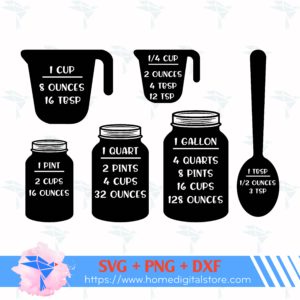 Measuring Cheat Sheet SVG, PNG, DXF