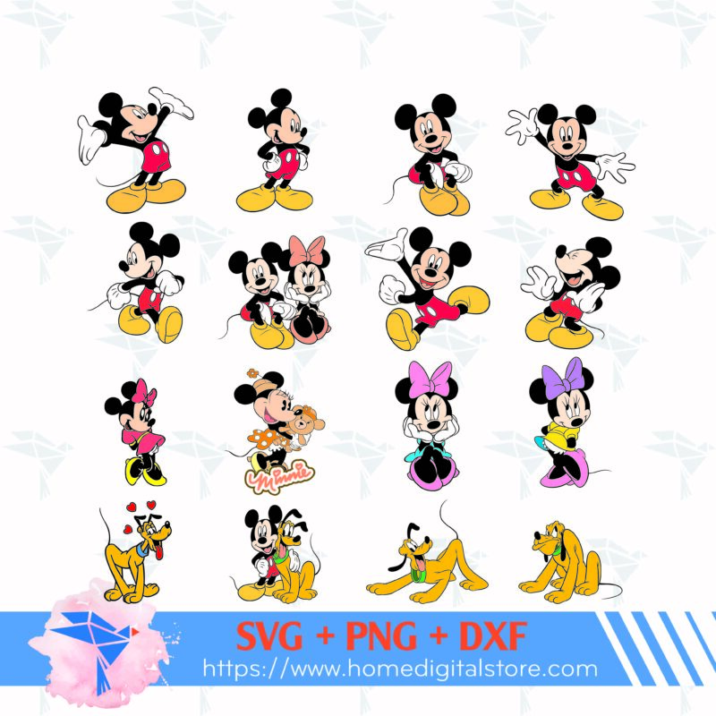 Mickey Silhouette SVG, PNG, DXF