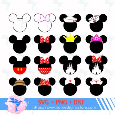 Mickey Head SVG, PNG, DXF