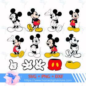 Mickey Mouse Outline SVG, PNG for Cutting, Printing, Designing or more